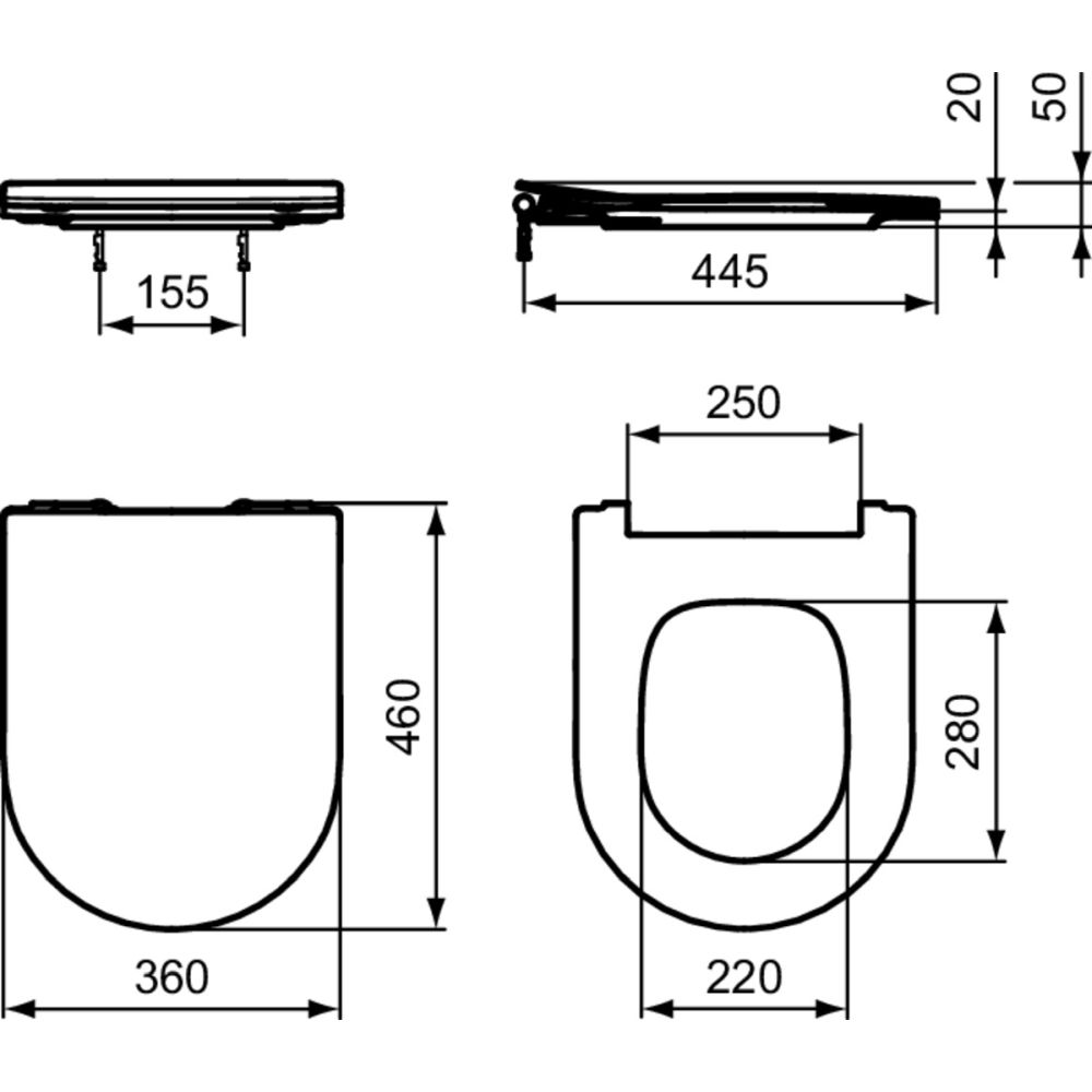 Capac wc soft close duroplast Ideal Standard Blend Curve Slim alb [7]
