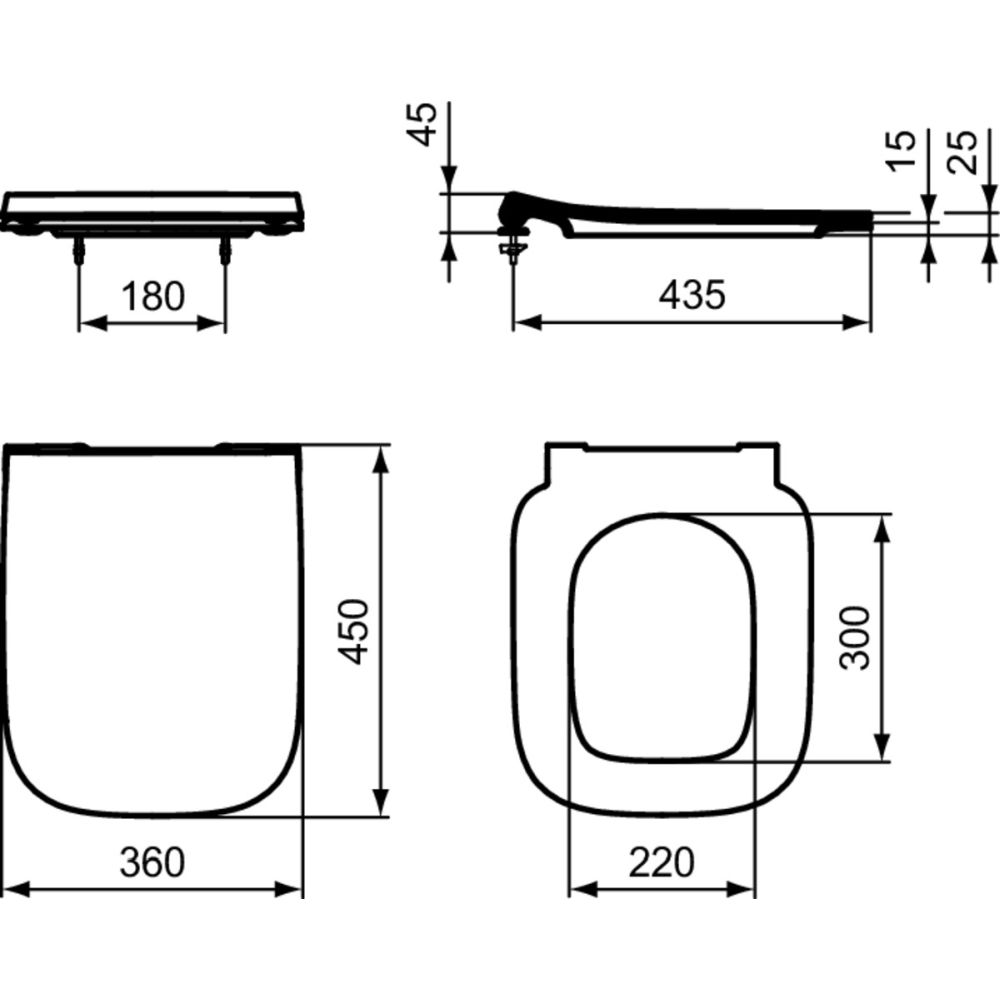 Capac wc soft close duroplast Ideal Standard i.Life A Slim alb lucios [7]