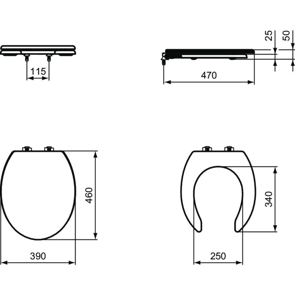 Capac wc pentru persoane cu dizabilitati Ideal Standard Maia alb [4]