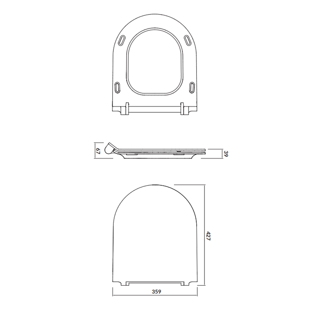 Capac wc soft close duroplast Cersanit Crea Slim, oval [2]
