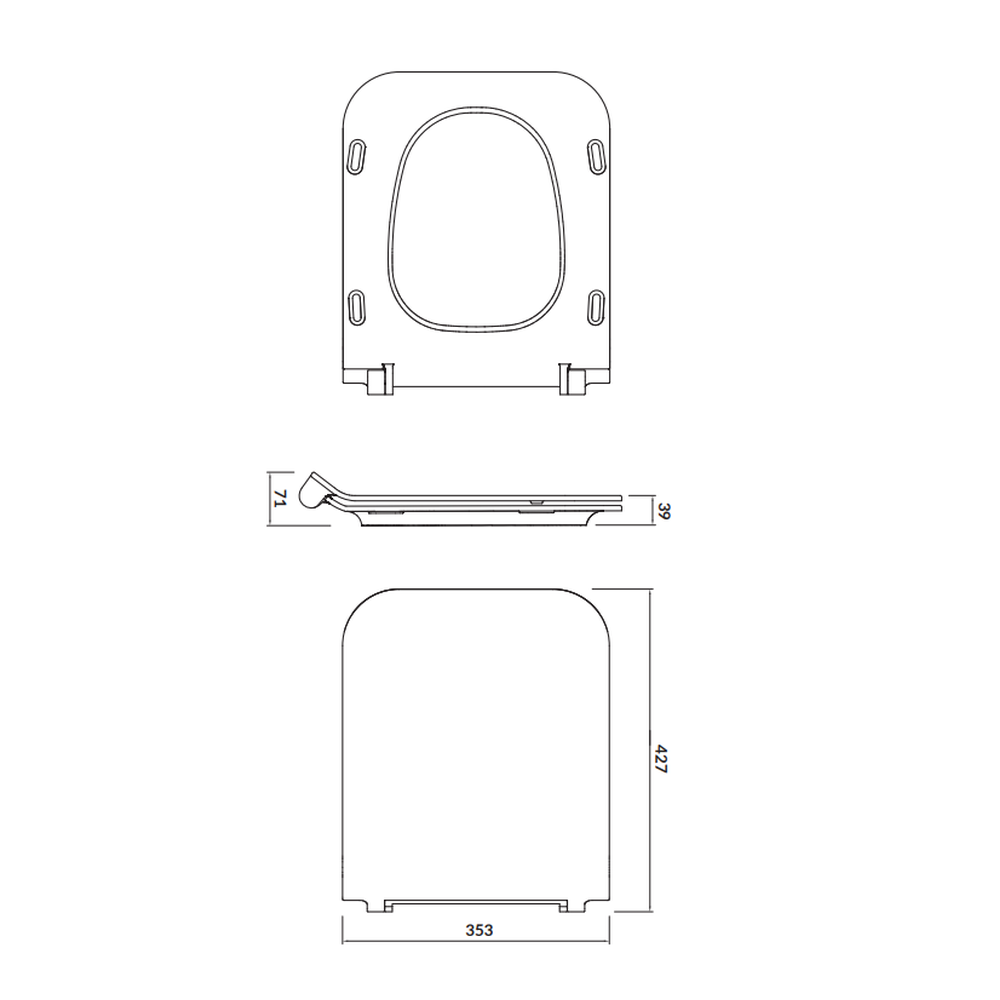 Capac wc soft close duroplast Cersanit Crea Slim, dreptunghiular [2]