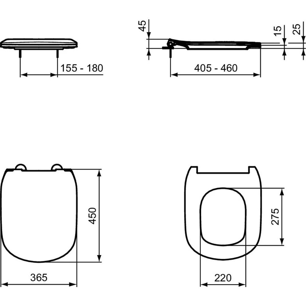 Capac wc duroplast Ideal Standard Tesi Slim alb [6]