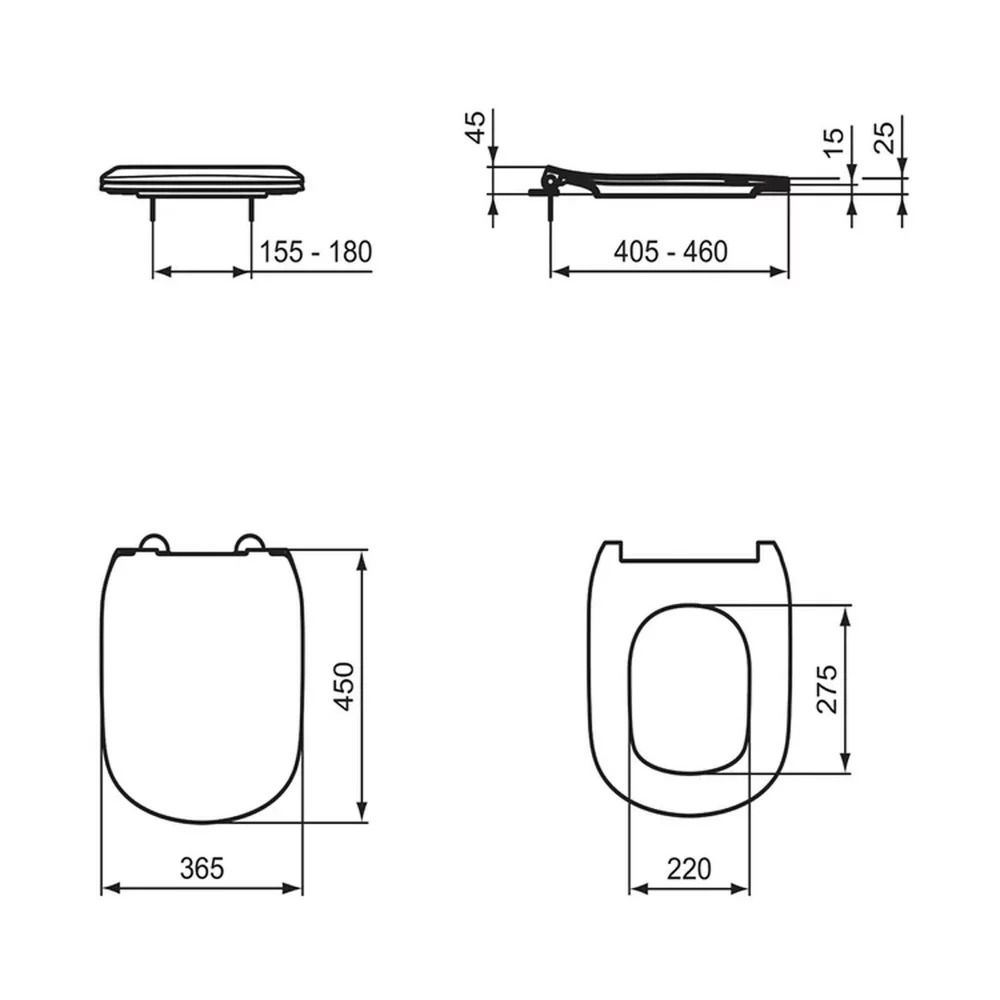 Capac wc soft close duroplast Ideal Standard Tesi Slim alb [6]