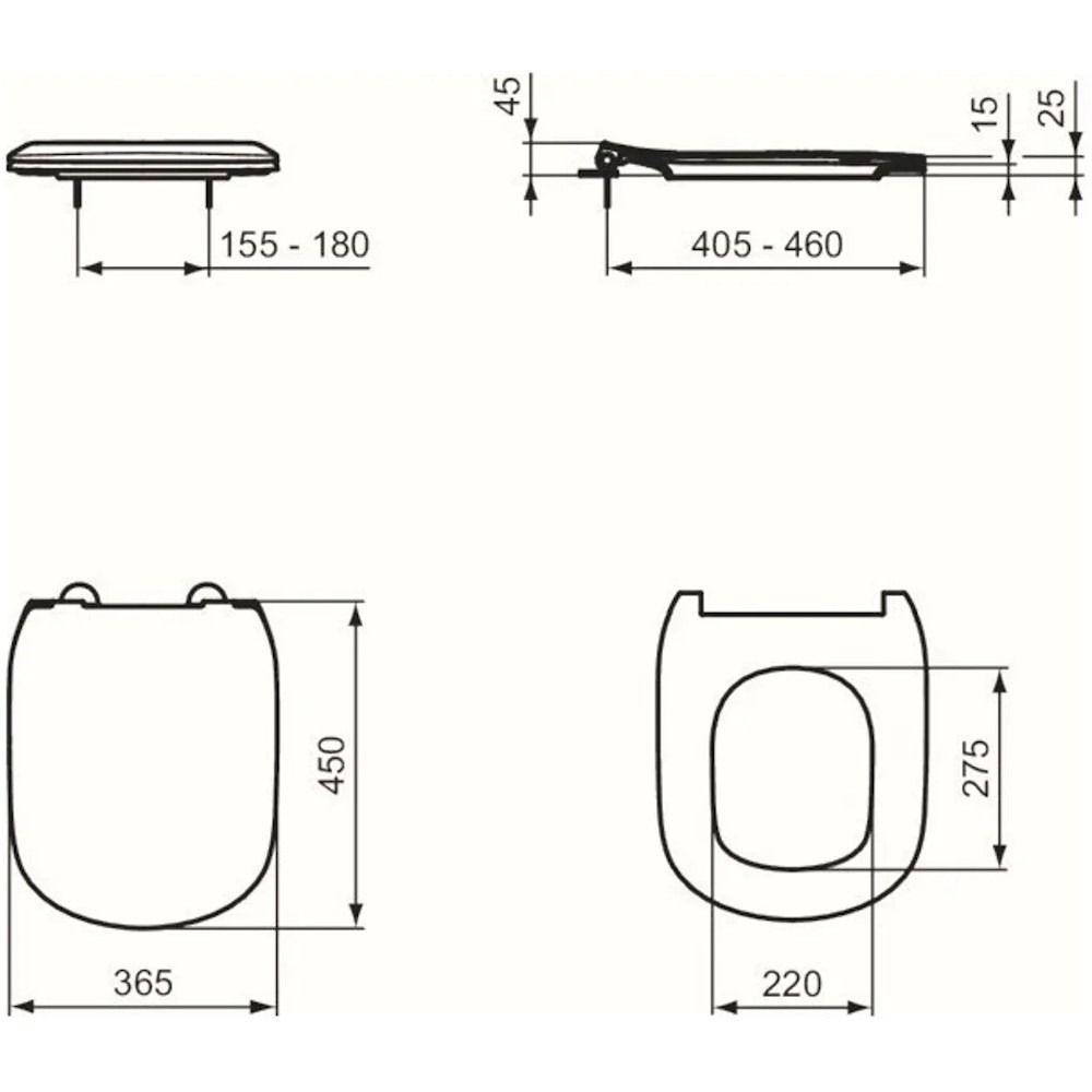 Capac wc soft close duroplast Ideal Standard Tesi Slim negru mat [6]