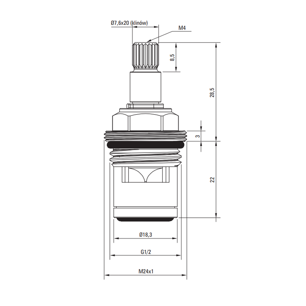 Cartus ceramic 90° Deante 2 pentru apa calda [3]