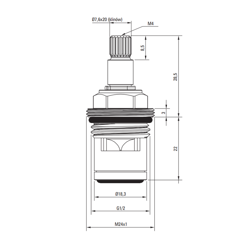 Cartus ceramic 90° Deante 2 pentru apa rece [3]