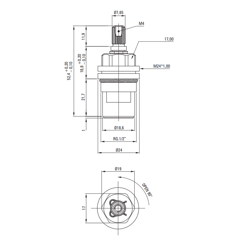 Cartus ceramic 90° Deante pentru apa calda [2]