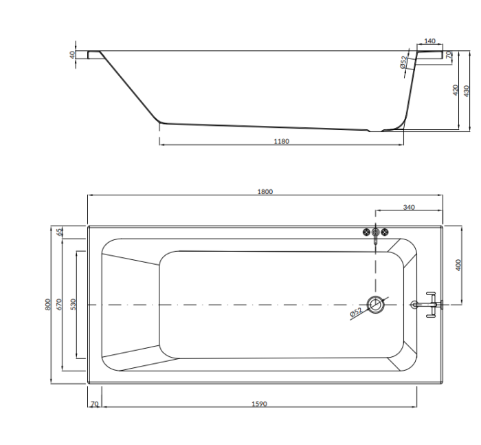 Cersanit Blissa cada Rectangulara 180 S301-309 [3]