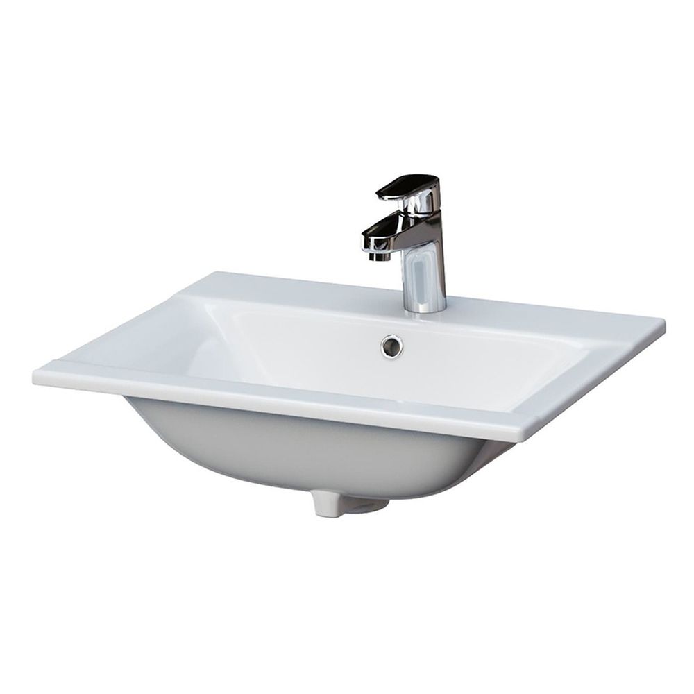 Lavoar baie incastrat alb lucios 50 cm Cersanit Ontario New resigilat