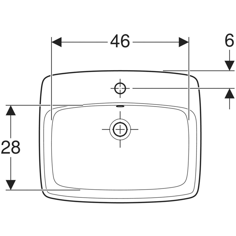 Lavoar baie incastrat alb 55 cm Geberit Selnova Square [3]