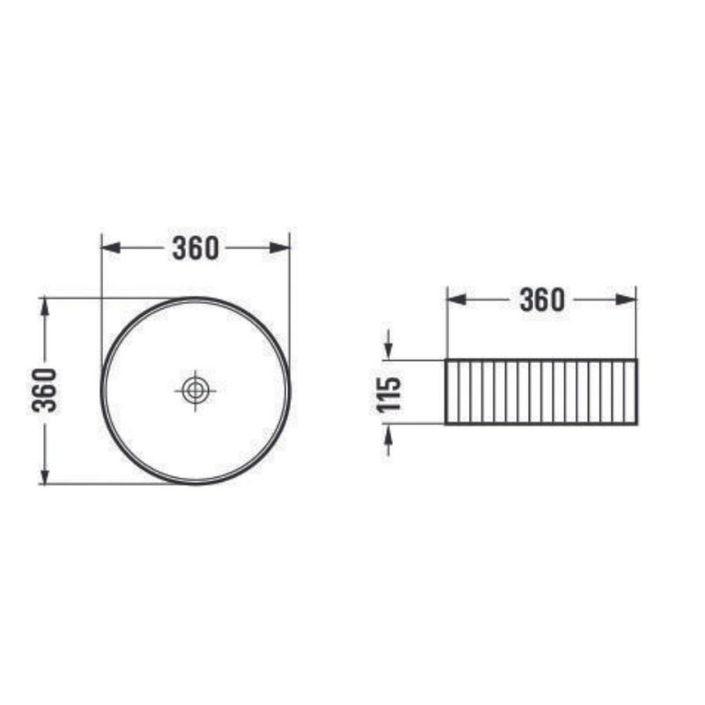 Set lavoar rotund pe blat, cu riflaje 3D Imperial Foglia plus baterie inalta negru mat, Ideal Standard [4]