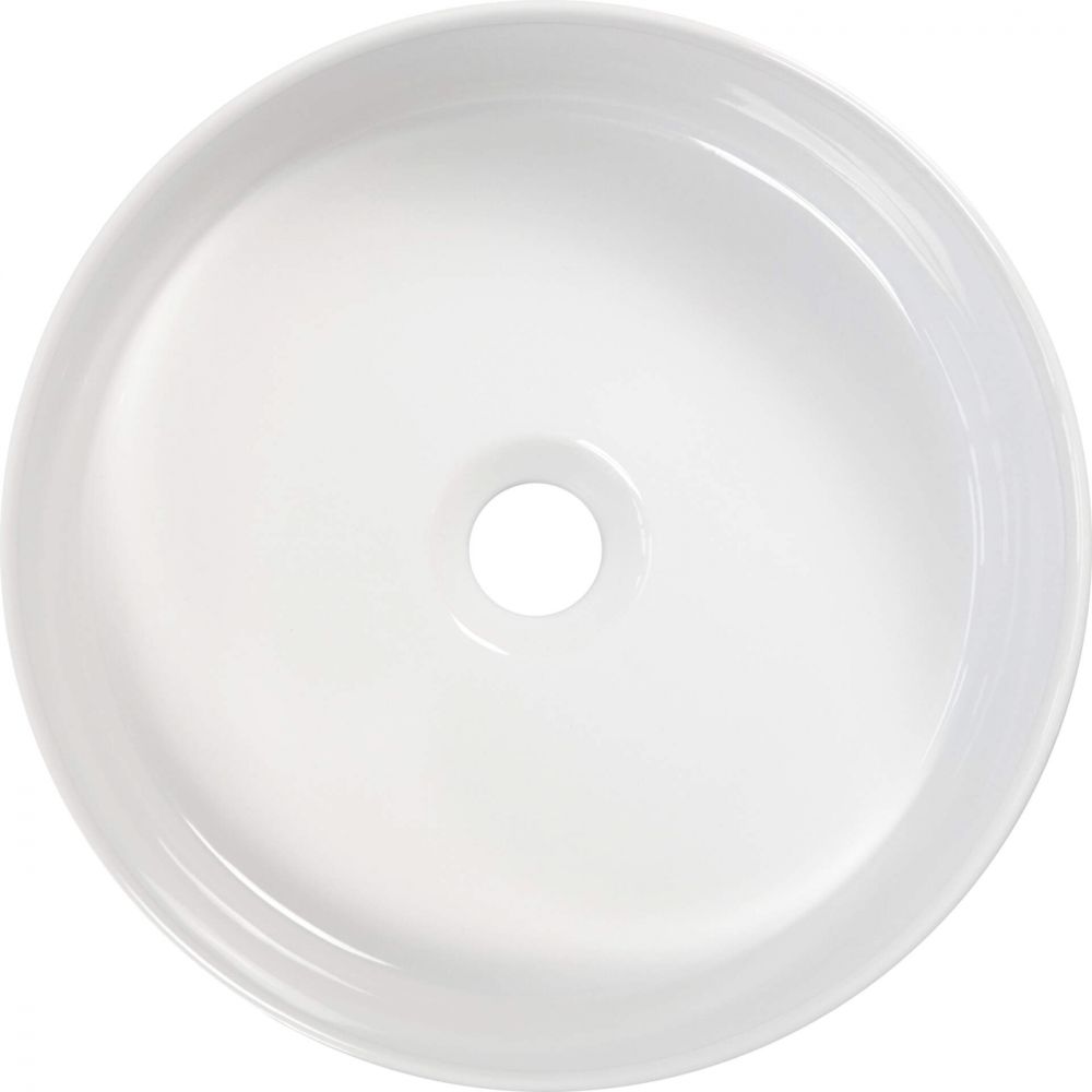 Lavoar pe blat alb lucios 36 cm, rotund, Deante Silia [2]