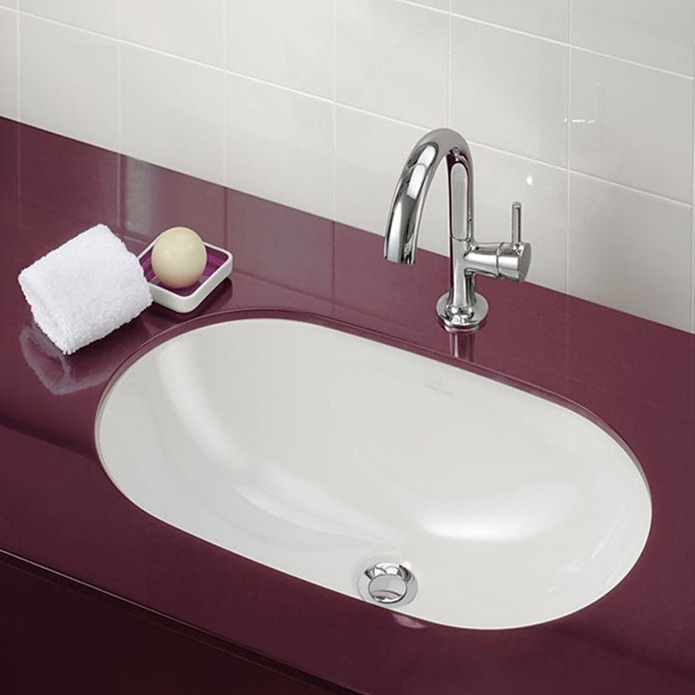 Lavoar baie incastrat alb lucios 65 cm, oval, Villeroy & Boch Novo [3]