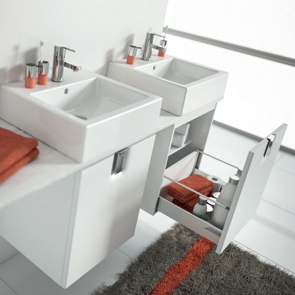 Lavoar baie suspendat alb lucios 60 cm, dreptunghiular, Kolo Twins [3]