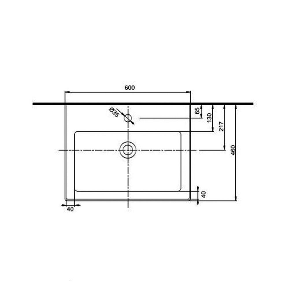 Lavoar baie suspendat alb lucios 60 cm, dreptunghiular, Kolo Twins [4]