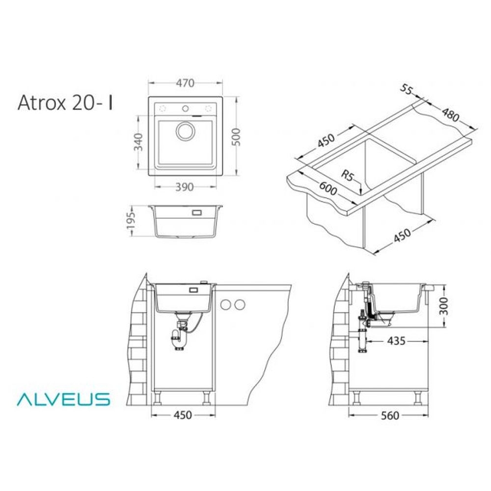 Chiuveta bucatarie compozit gri metalizat Alveus Atrox 20 [3]