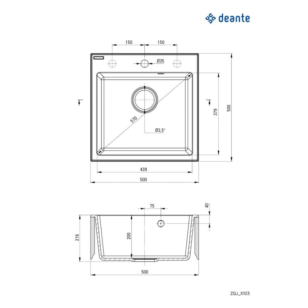 Chiuveta bucatarie compozit bej mat Deante Evora - Resigilat [2]