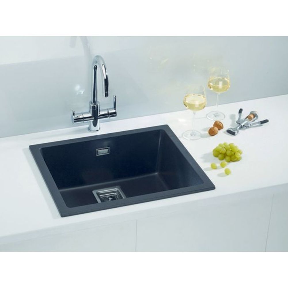 Chiuveta bucatarie compozit cuva mare negru metalizat Alveus Quadrix 50 [2]
