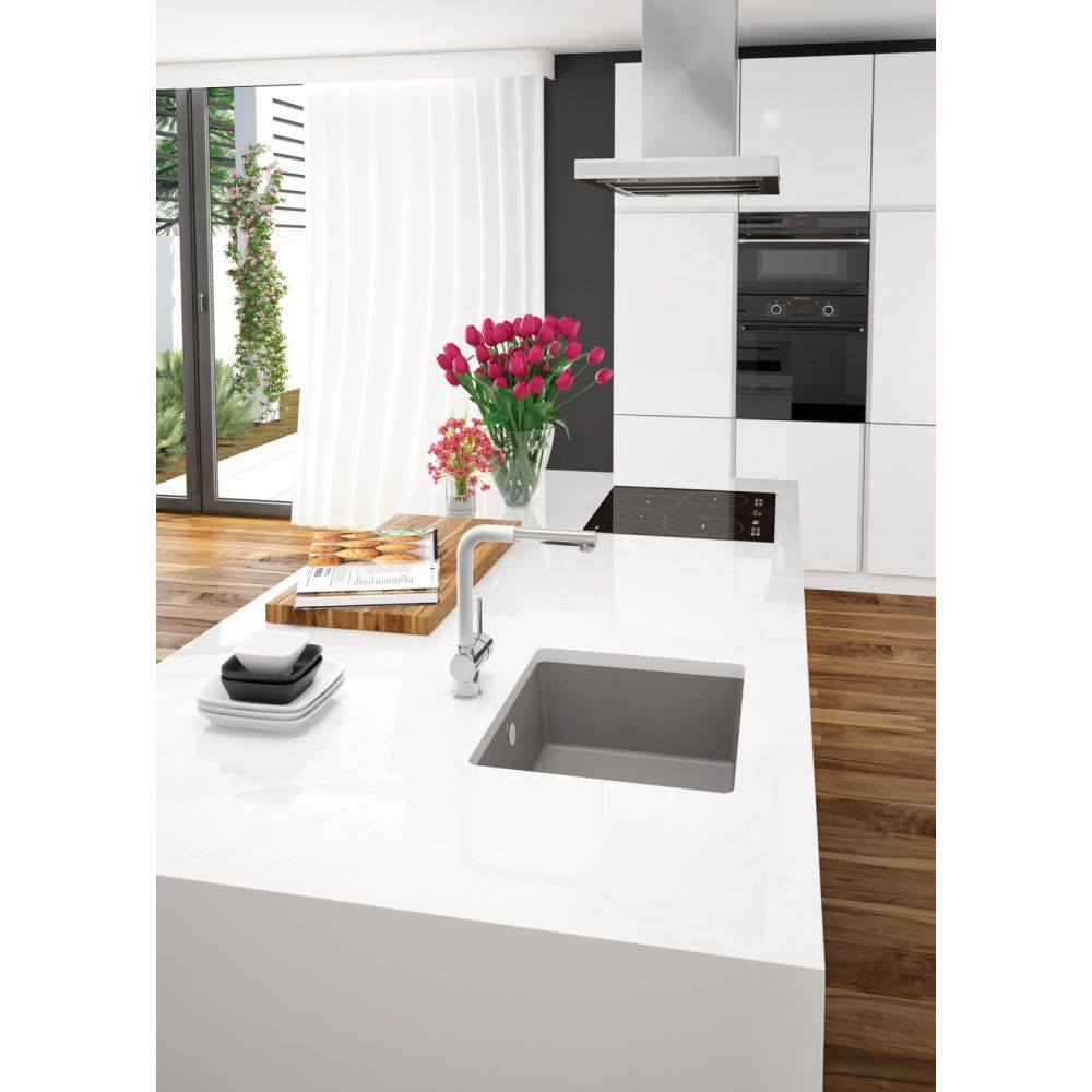 Chiuveta bucatarie compozit Deante Corda, montare sub blat, 44 cm, gri mat [2]