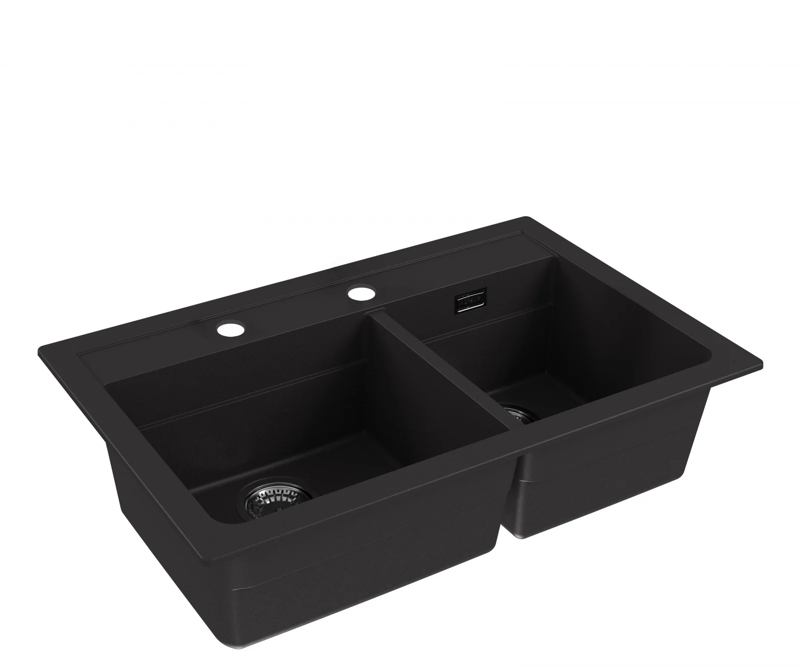 Chiuveta bucatarie compozit doua cuve negru carbon Alveus Atrox 50 [2]
