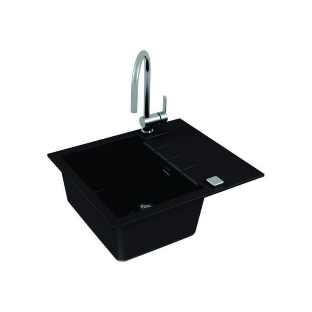 Chiuveta bucatarie compozit negru carbon cu picurator Alveus Cadit 10 [2]