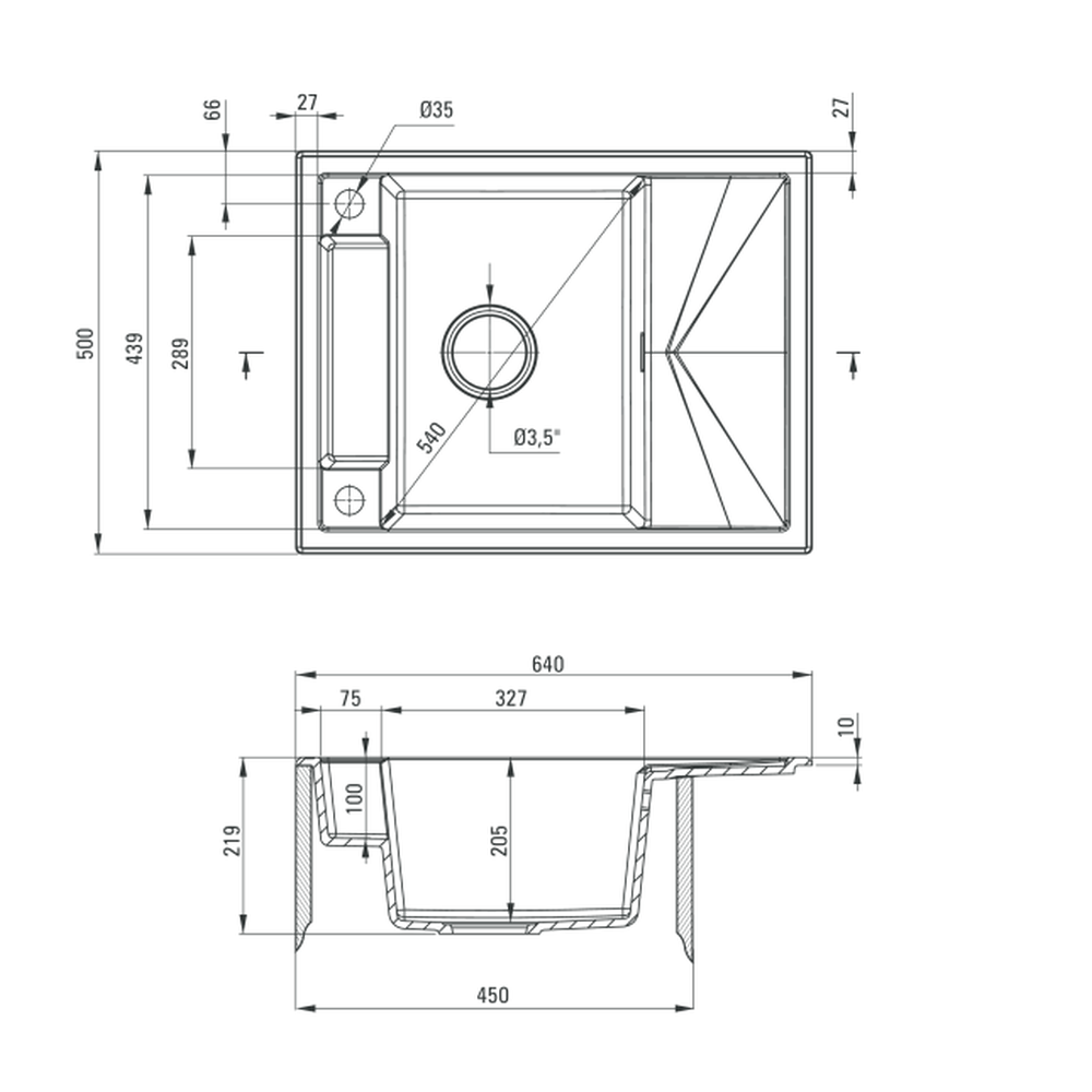 Chiuveta bucatarie compozit cu picurator gri mat Deante Magnetic [2]