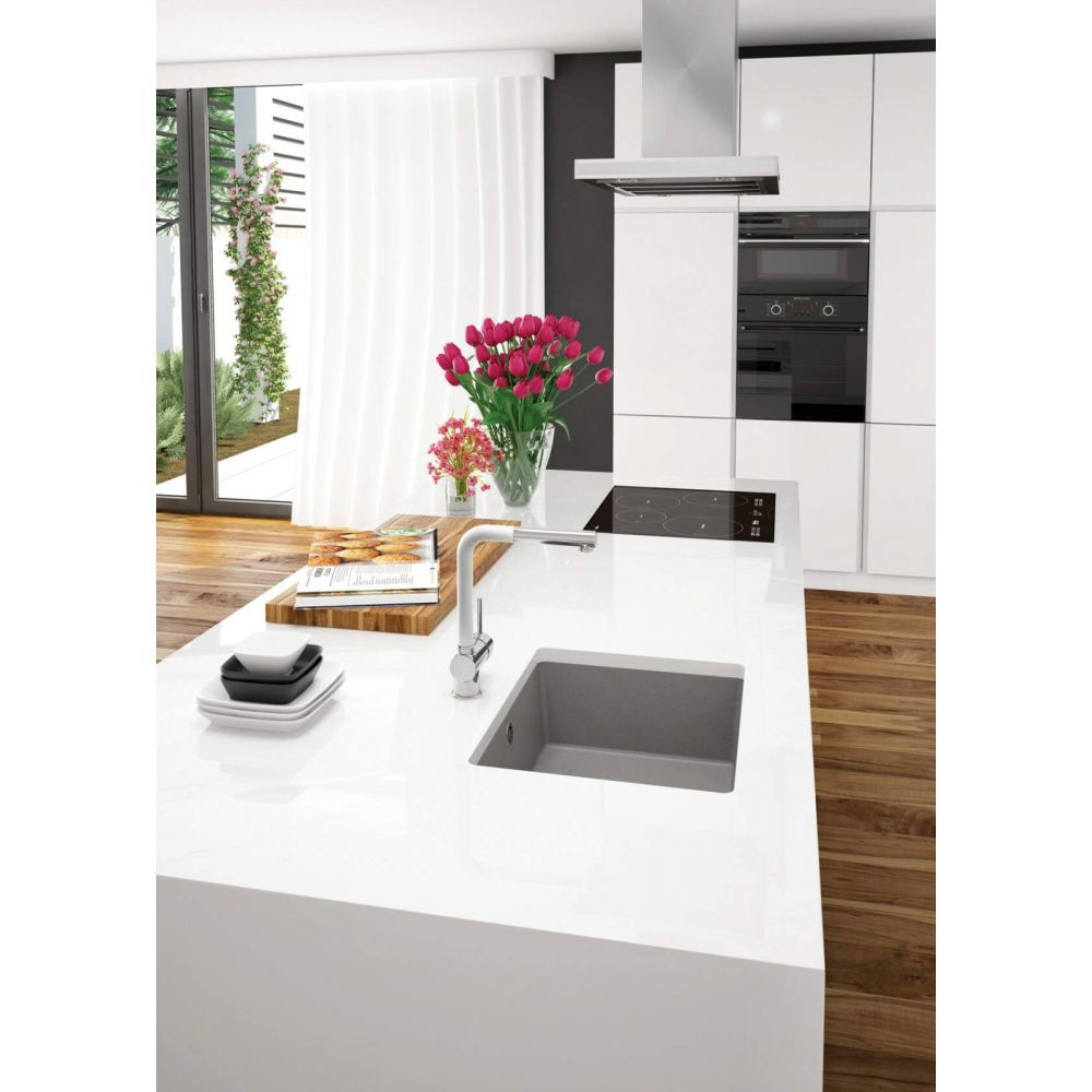 Chiuveta bucatarie compozit sub blat gri mat 55 cm Deante Corda [2]