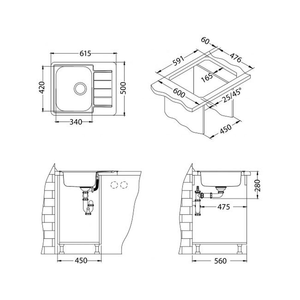 Chiuveta bucatarie inox satin cu picurator, reversibila, Alveus Line Max 110 [3]