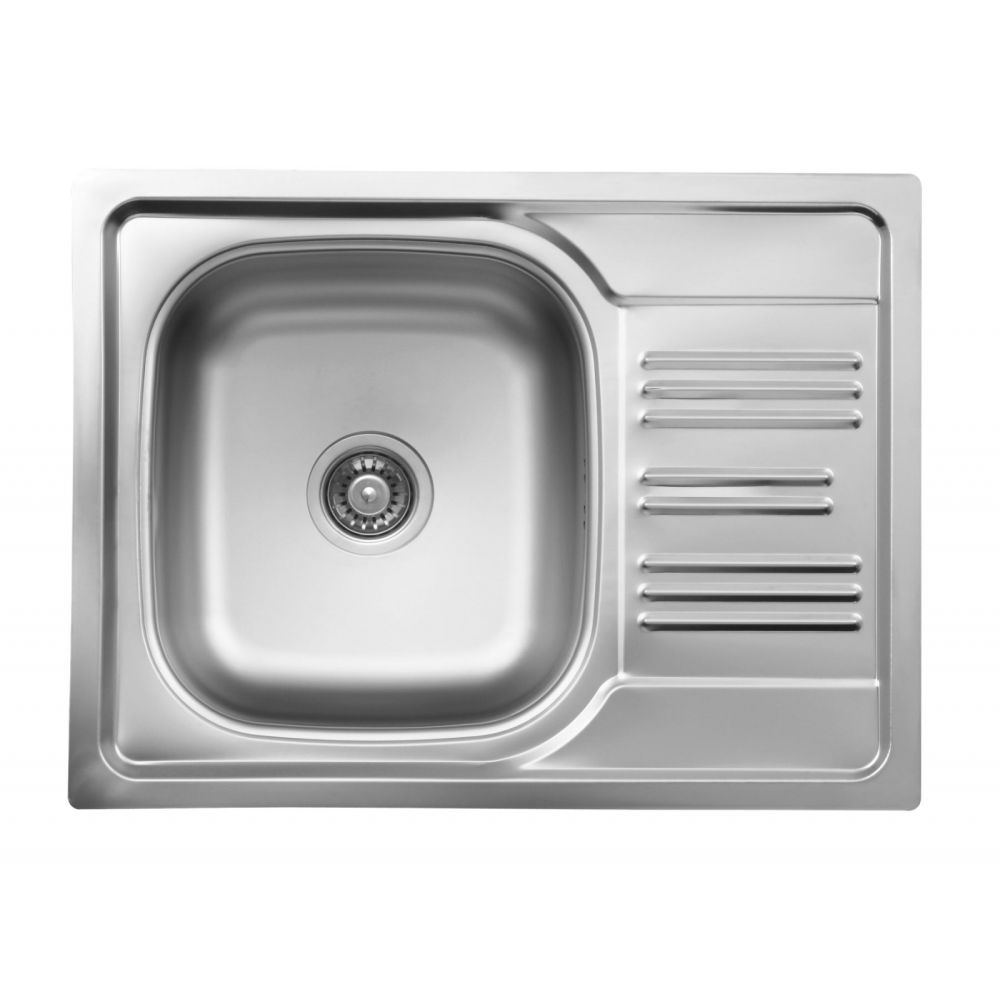 Chiuveta bucatarie inox cu picurator crom satin, 58x44 cm, Deante Xylo