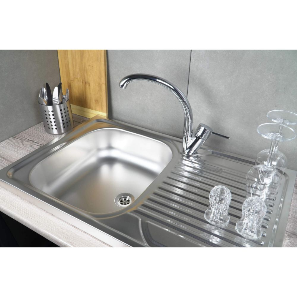 Chiuveta bucatarie inox cu picurator crom leinen, Deante Tango [2]