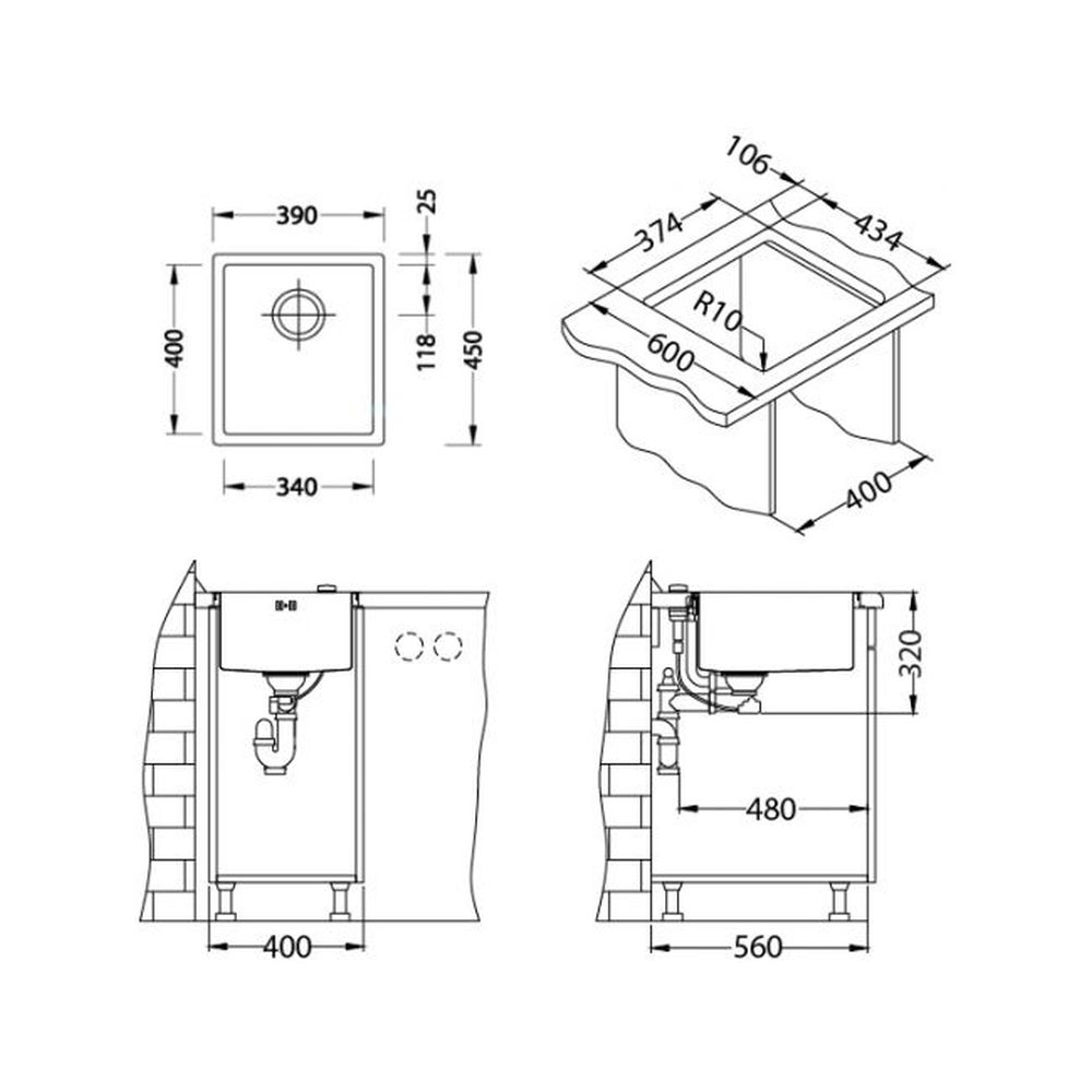 Chiuveta bucatarie inox culoare aurie Alveus Monarch Quadrix 20 [3]