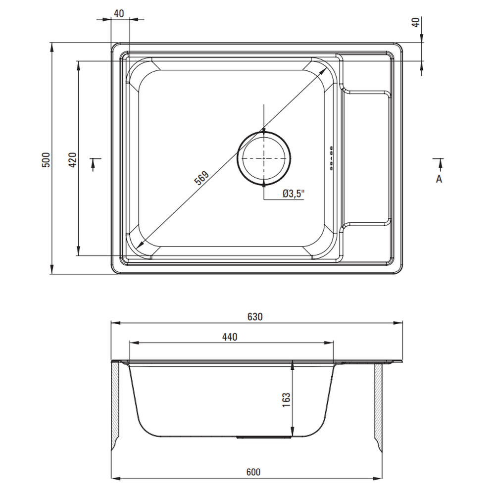 Chiuveta bucatarie inox satin Deante Soul, cu o cuva si picurator [2]