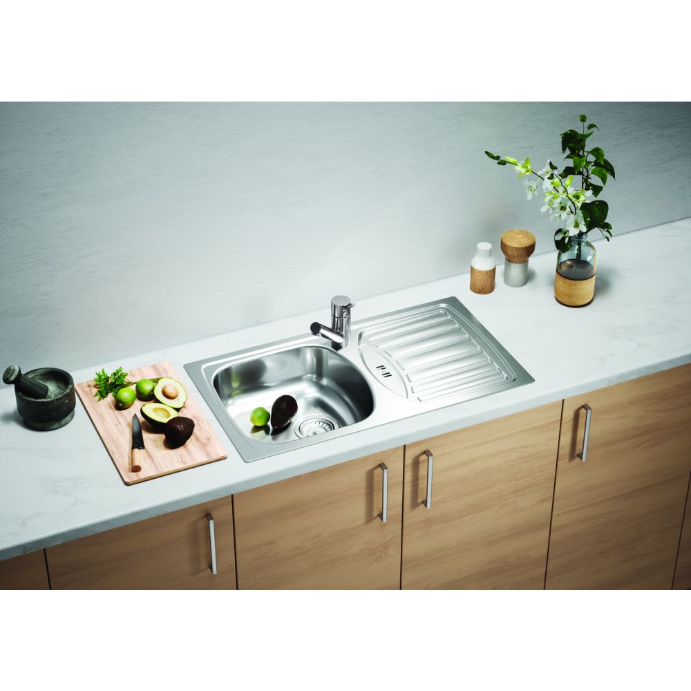 Chiuveta bucatarie inox satin cu picurator, cuva stanga, Alveus Basic 150 [2]
