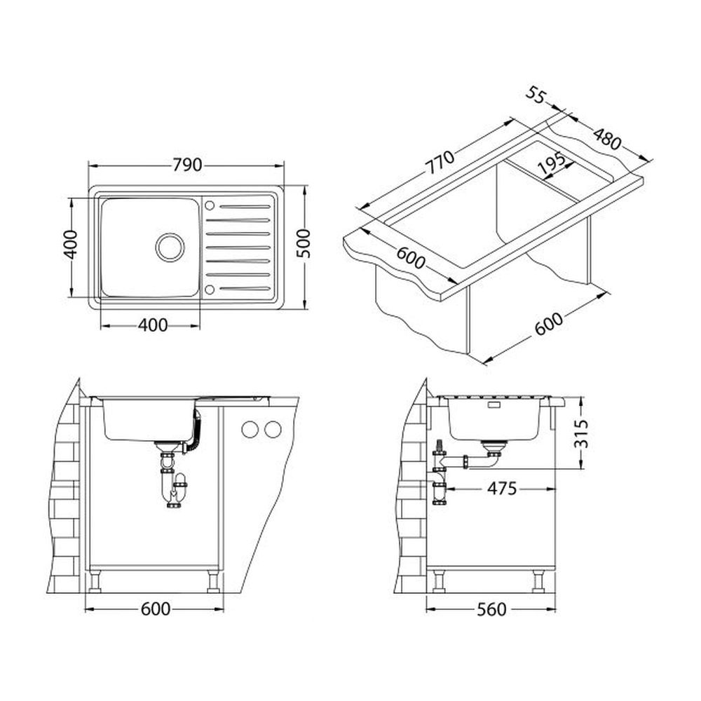 Chiuveta bucatarie inox satinat, Alveus Galeo 20 [3]