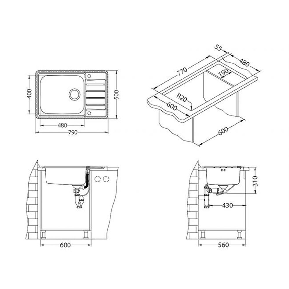 Chiuveta bucatarie inox satinat, Alveus Praktik 120 [3]