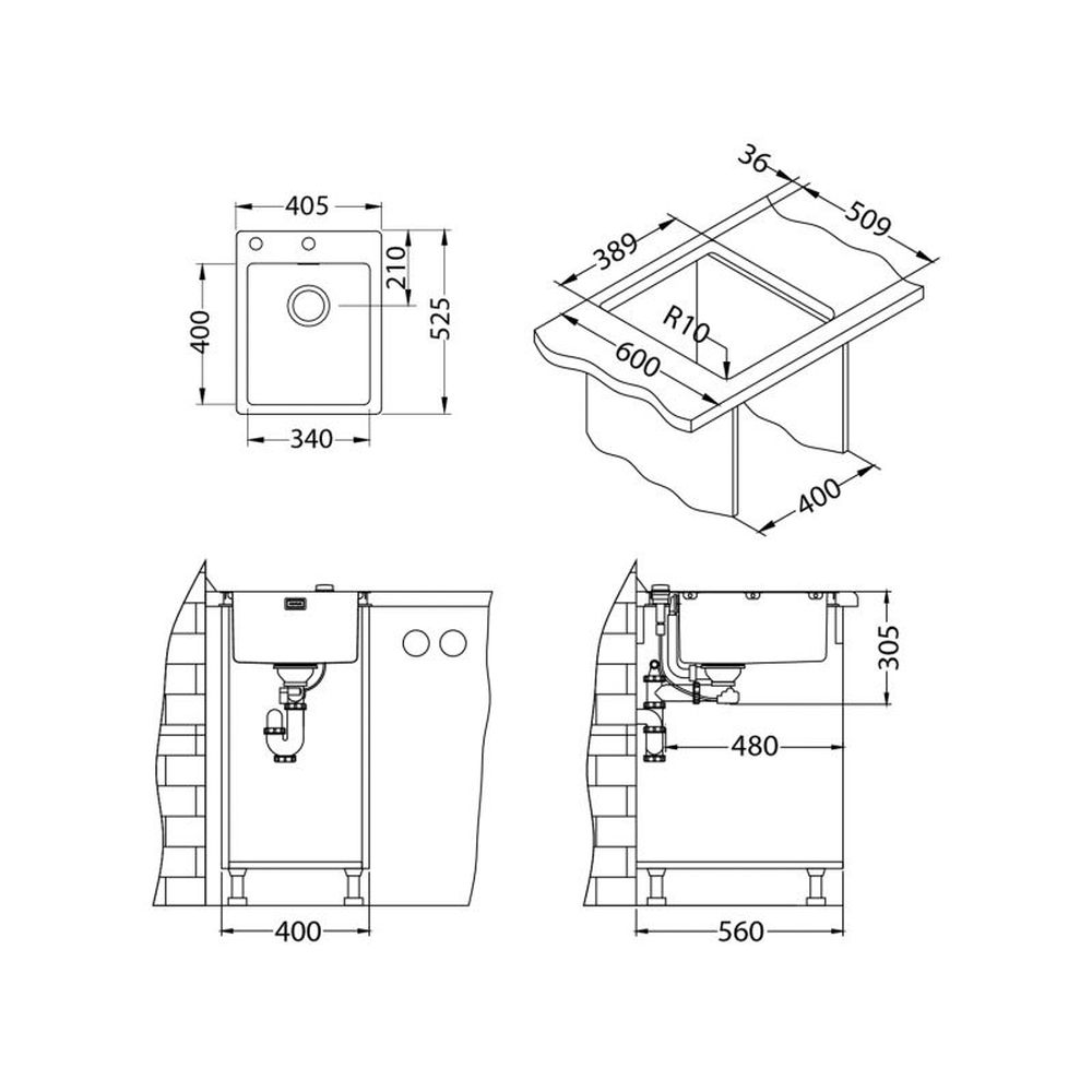 Chiuveta bucatarie inox satinat, Alveus Pure 10 [3]
