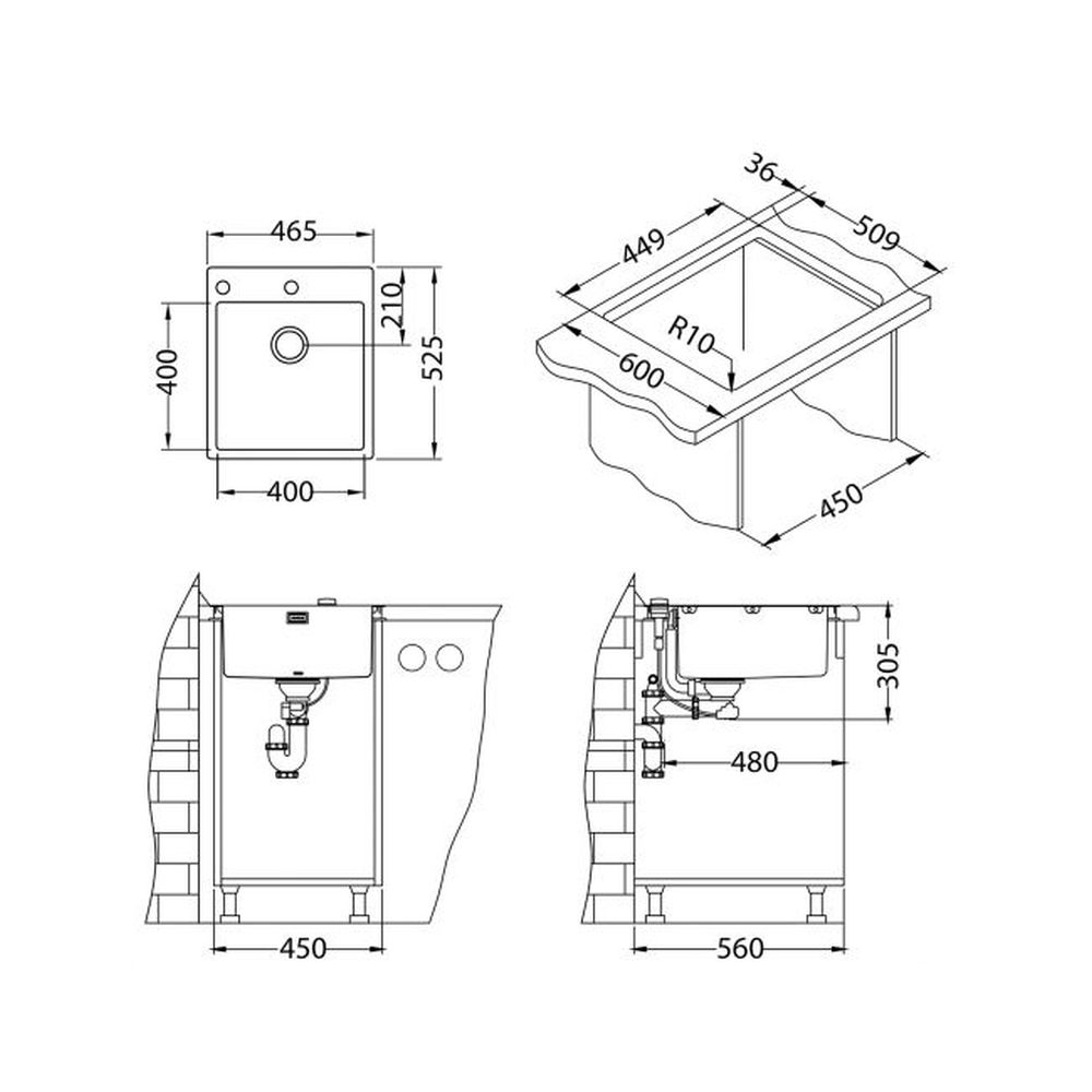 Chiuveta bucatarie inox satinat, Alveus Pure 20 [3]