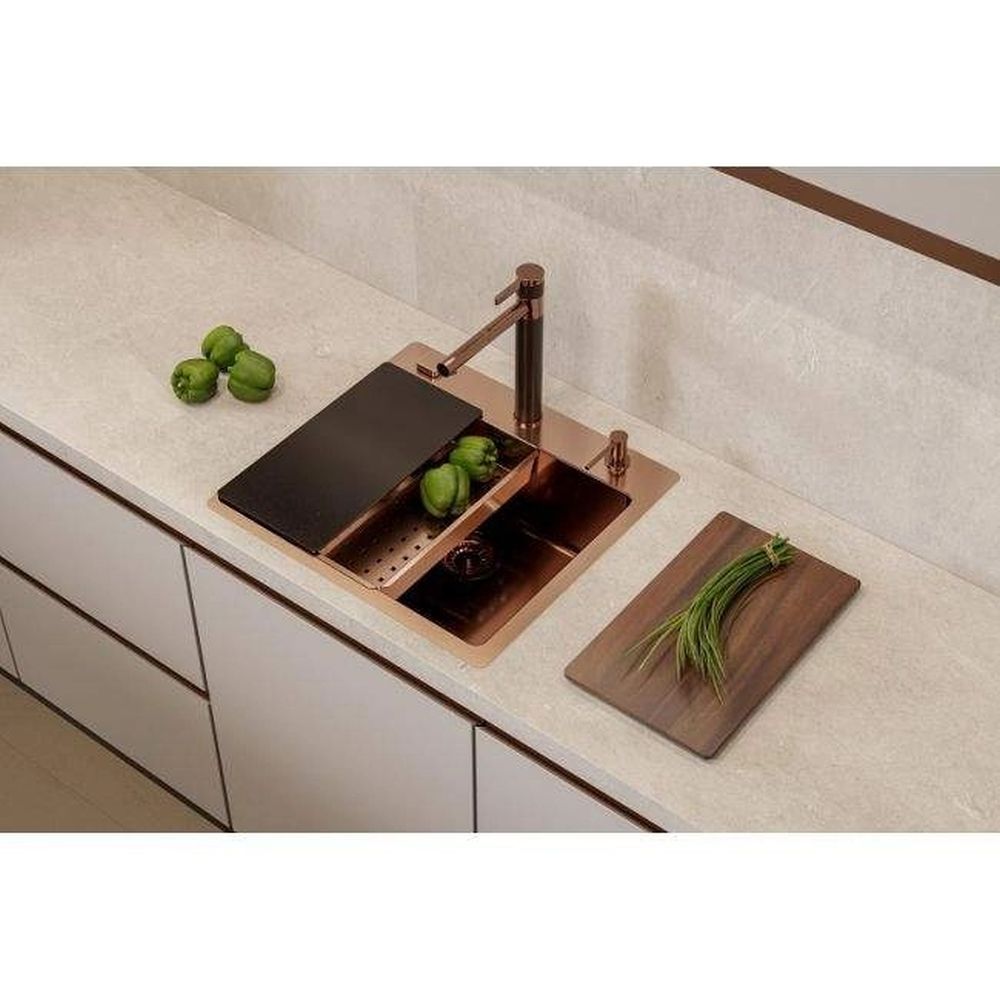 Chiuveta bucatarie inox culoare cupru Alveus Pure 70 [3]