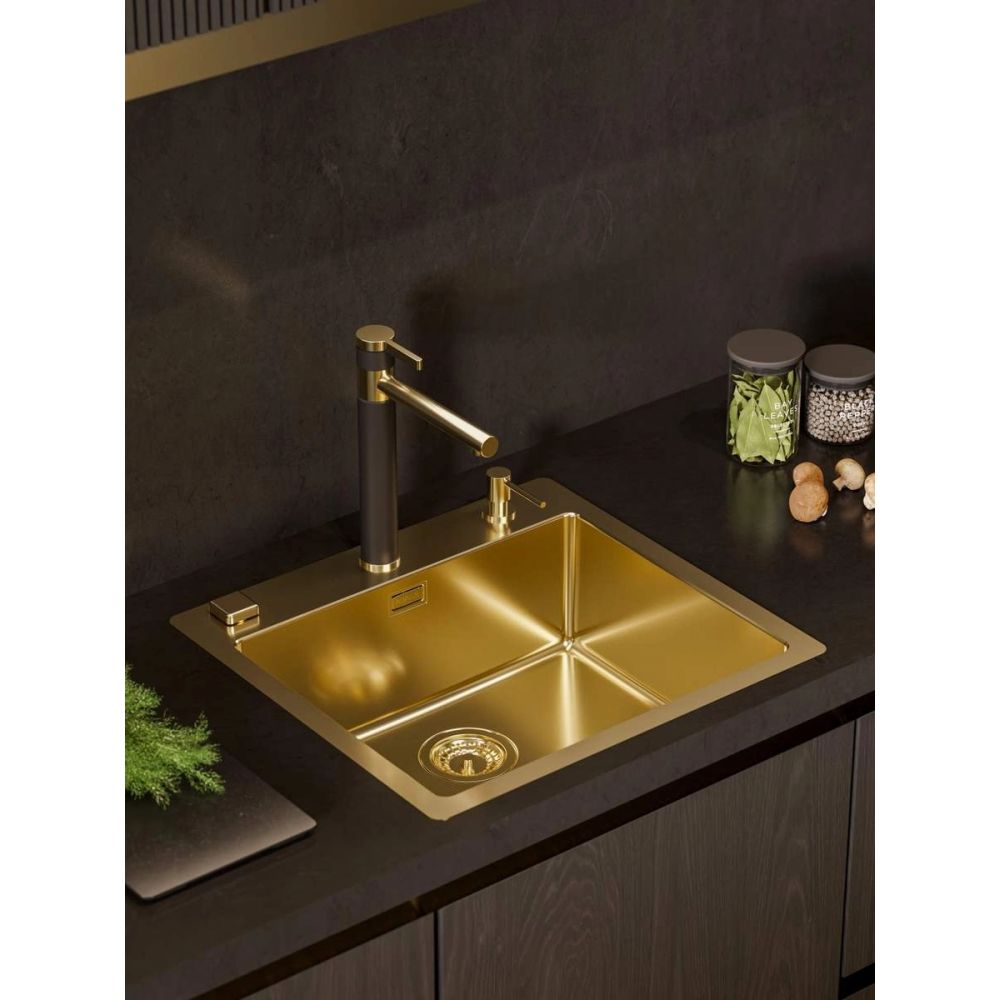 Chiuveta bucatarie inox culoare auriu Alveus Pure 70 [4]