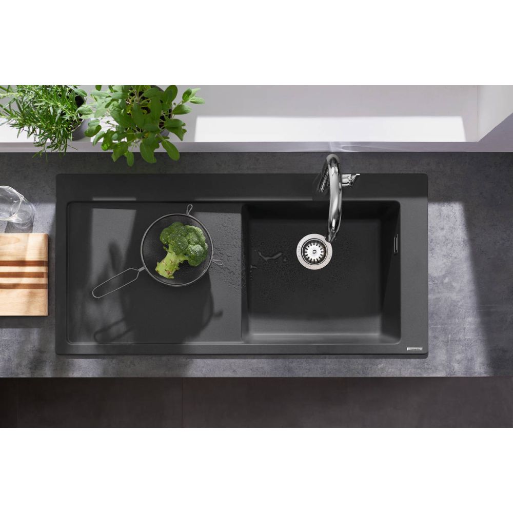Chiuveta bucatarie neagra, dreptunghiulara SilicaTec Hansgrohe 43314170 [6]