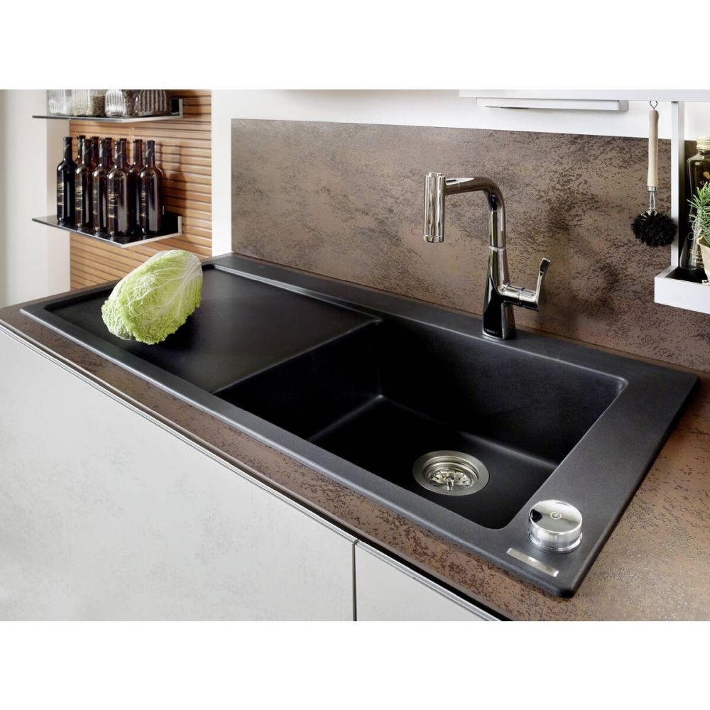 Chiuveta bucatarie neagra, dreptunghiulara SilicaTec Hansgrohe 43314170 [3]