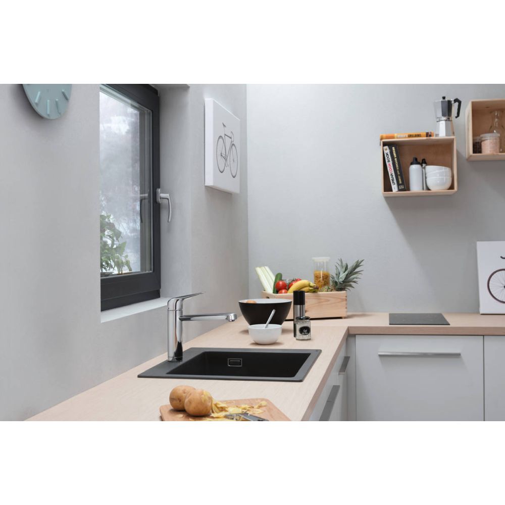 Chiuveta bucatarie neagra, patrata SilicaTec Hansgrohe 43312170 [3]