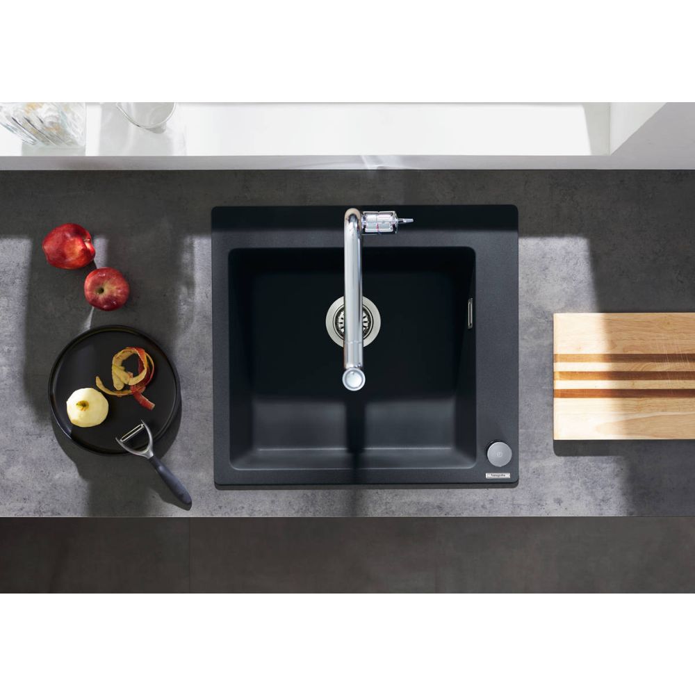 Chiuveta bucatarie neagra, patrata SilicaTec Hansgrohe 43312170 [2]