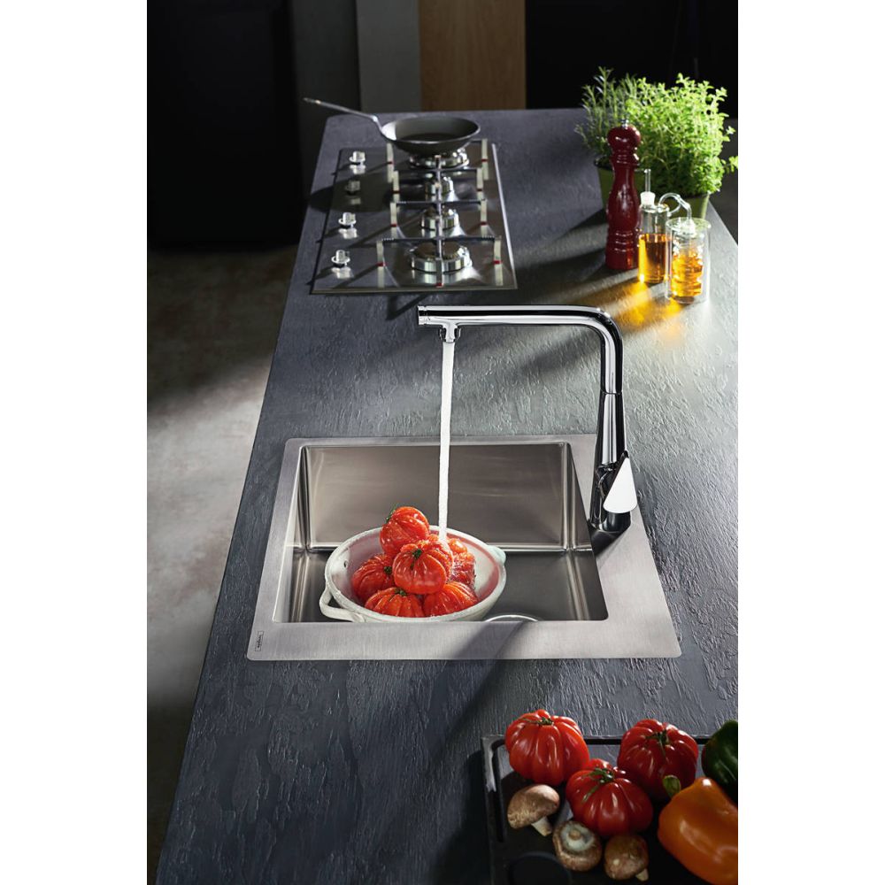 Chiuveta bucatarie patrata inox crom lucios Hansgrohe 43301800 [3]