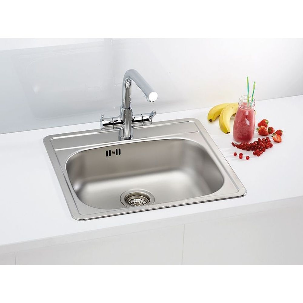 Chiuveta bucatarie patrata inox, crom satin, Alveus More 10 [2]