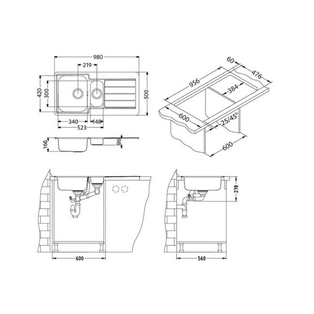 Chiuveta bucatarie inox doua cuve culoare cupru Alveus Monarch Line 10 [2]