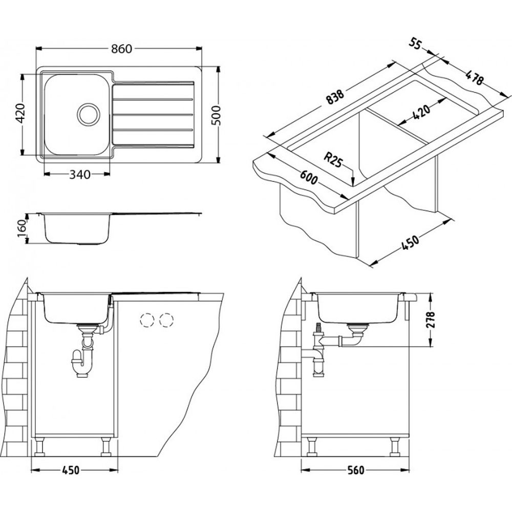 Chiuveta bucatarie inox culoare antracit Alveus Monarch Line 20 [2]
