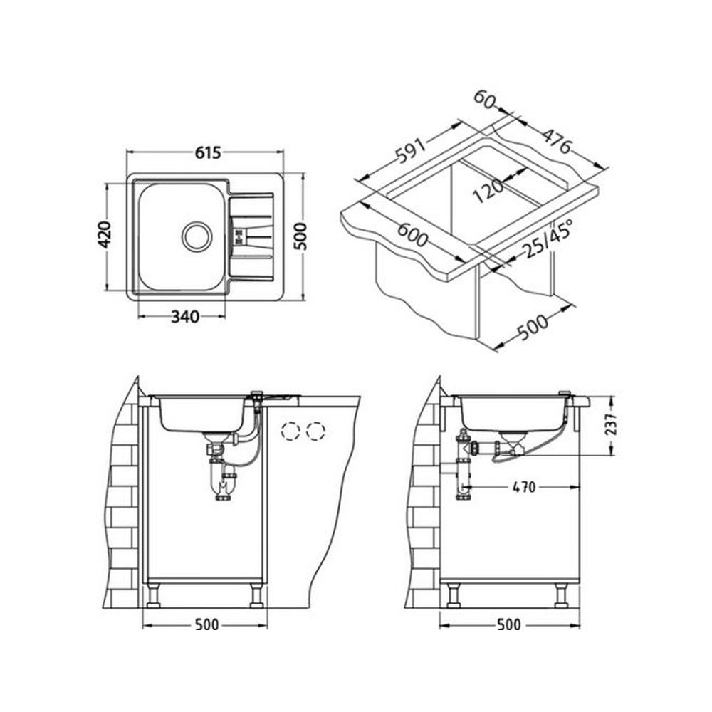 Chiuveta bucatarie inox, cu picurator, culoare antracit, Alveus Monarch Line 60 [2]