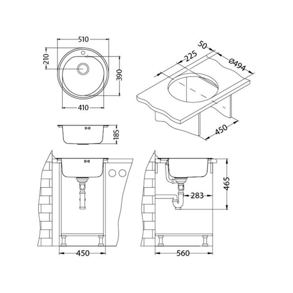 Chiuveta bucatarie inox rotunda culoare antracit Alveus Monarch Form 30 [2]