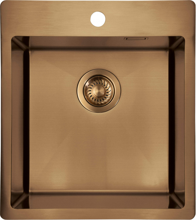 Chiuveta bucatarie din inox, bronz, 45x50.5 cm, Deante Olfato Precious